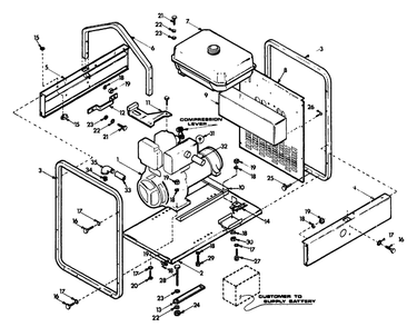 Mounting Base Diagram and Parts List for 8926-0-4W114  Briggs and Stratton Generator